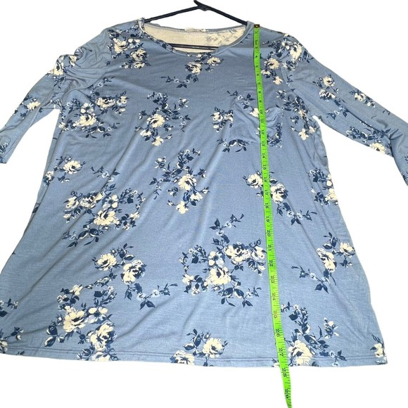 AJ My Amelia James Blue Flower Top, Size 3XL - Picture 7 of 11